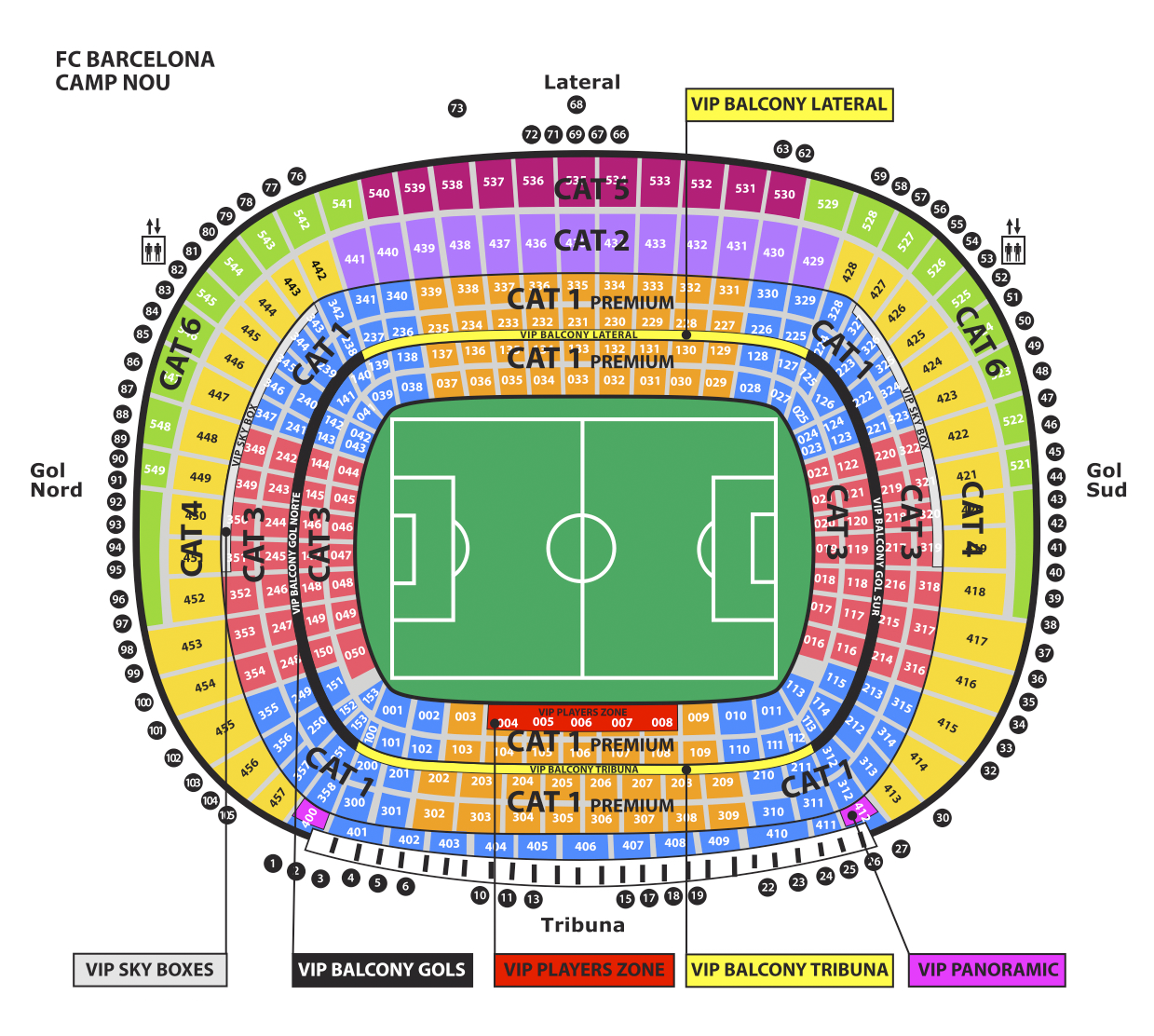 Barcelona Camp Nou Seating Chart